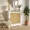 cubreradiadores clasicos con rejilla de mimbre
