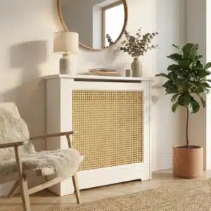 cubreradiadores clasicos con rejilla de mimbre